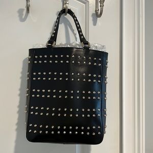 Fendi Authentic Black/Silver Studded Tote